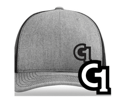 Trucker Cap Adjustable Gray with Black C1G Logo